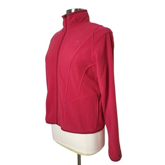 Adidas Women's VTG Jacket 3-Stripes Full Zip ClimaWarm Fleece Jacket Medium - Picture 2 of 9